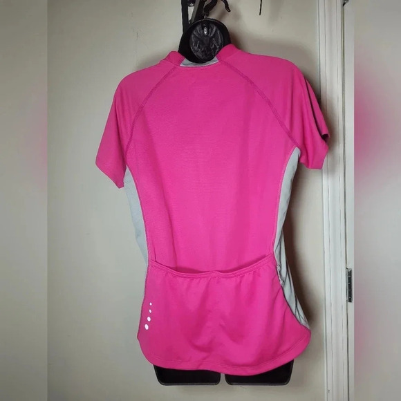 L.L. Bean Pink Quarter Zip Athletic Polo Shirt sz M - Picture 3 of 9